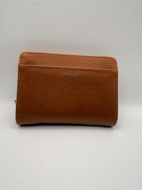 Matt & Nat Brown Vegan Leather Zip Around Wallet Card Holder